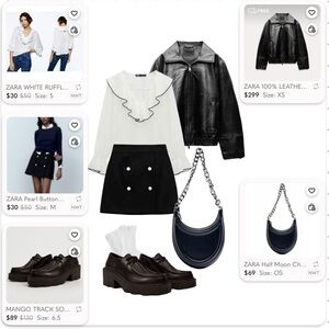 Styled Zara Outfit ✨ Leather Jacket, Ruffled Blouse & Mini Skirt